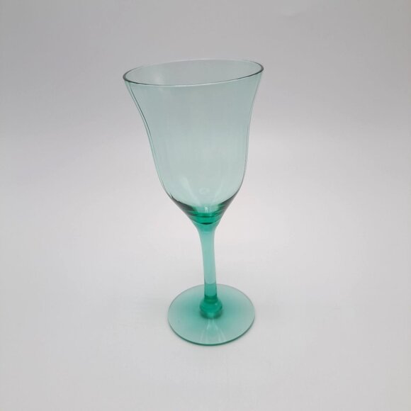 Vaseline Uranium Green Depression Glass Optic Panel Stemware Cocktail Glass - Picture 11 of 16